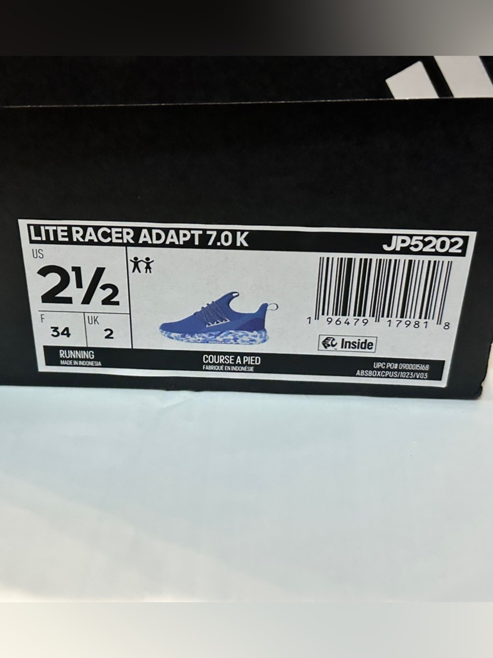 Adidas Lite Racer Adapt 7.0 K Kids Running Shoes - Blue